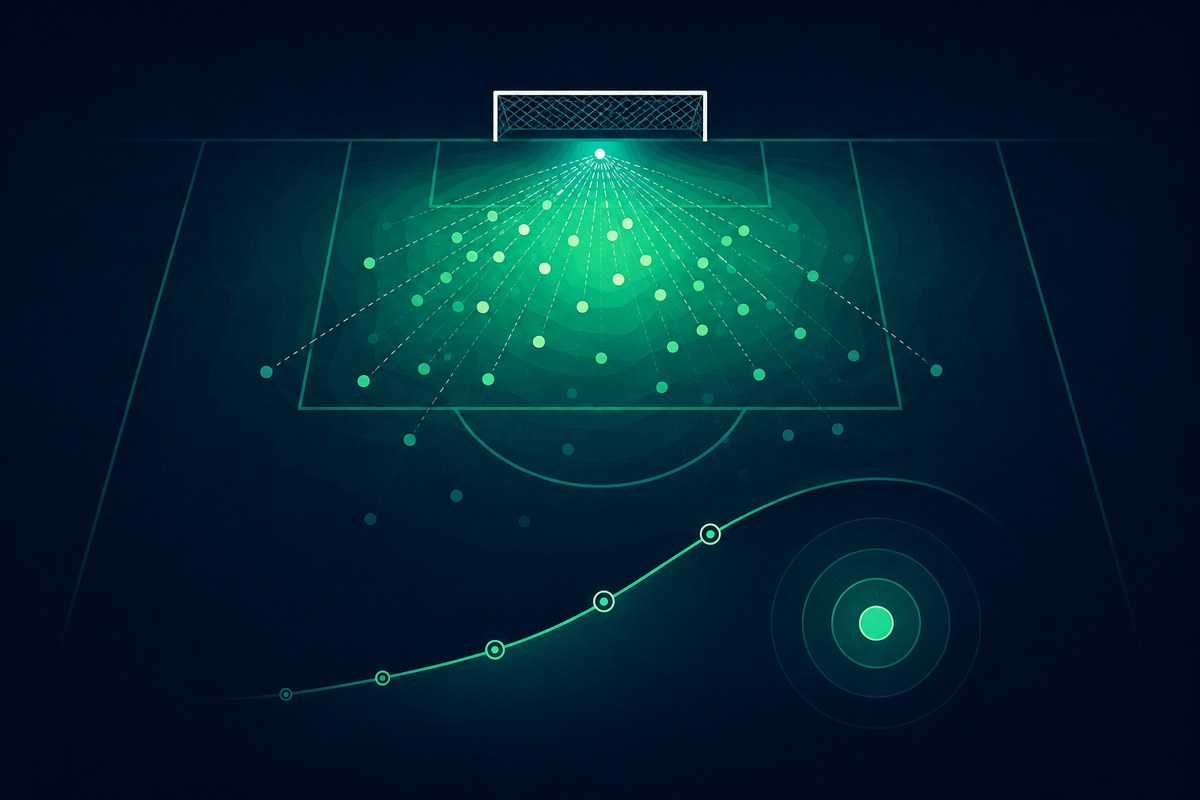 Comparaison entre buts marqués et buts attendus (xG) d'une équipe