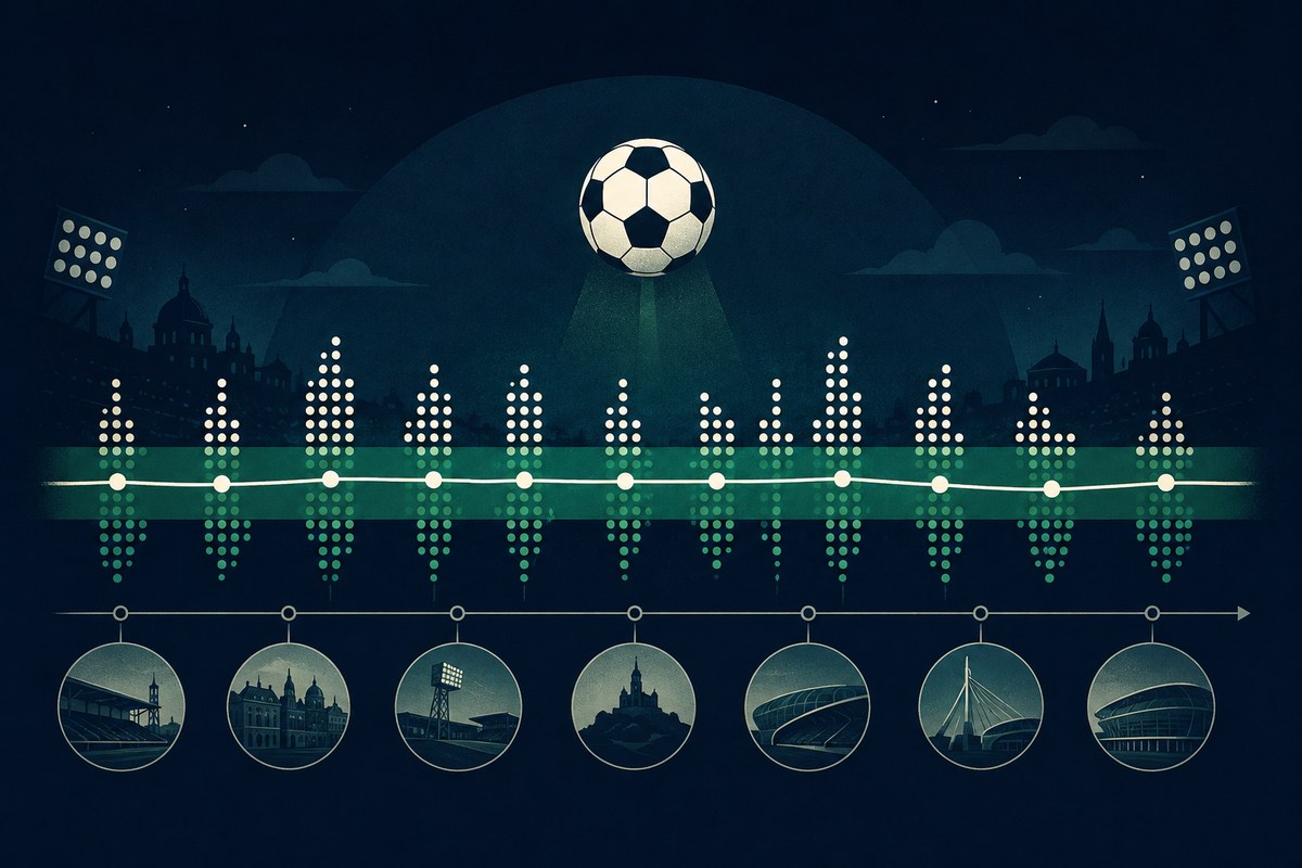 Graphique de la moyenne de buts par match au fil des saisons de Ligue 1