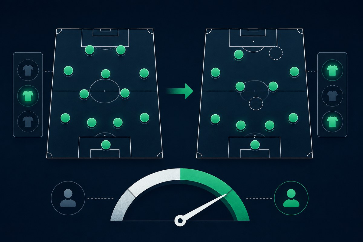 Schéma de l'impact d'un joueur absent sur la force d'une équipe