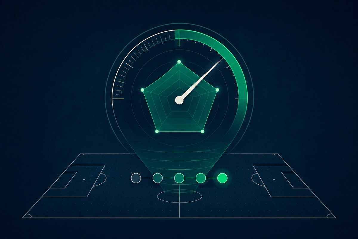 Graphique de la dynamique récente d'une équipe sur ses derniers matchs