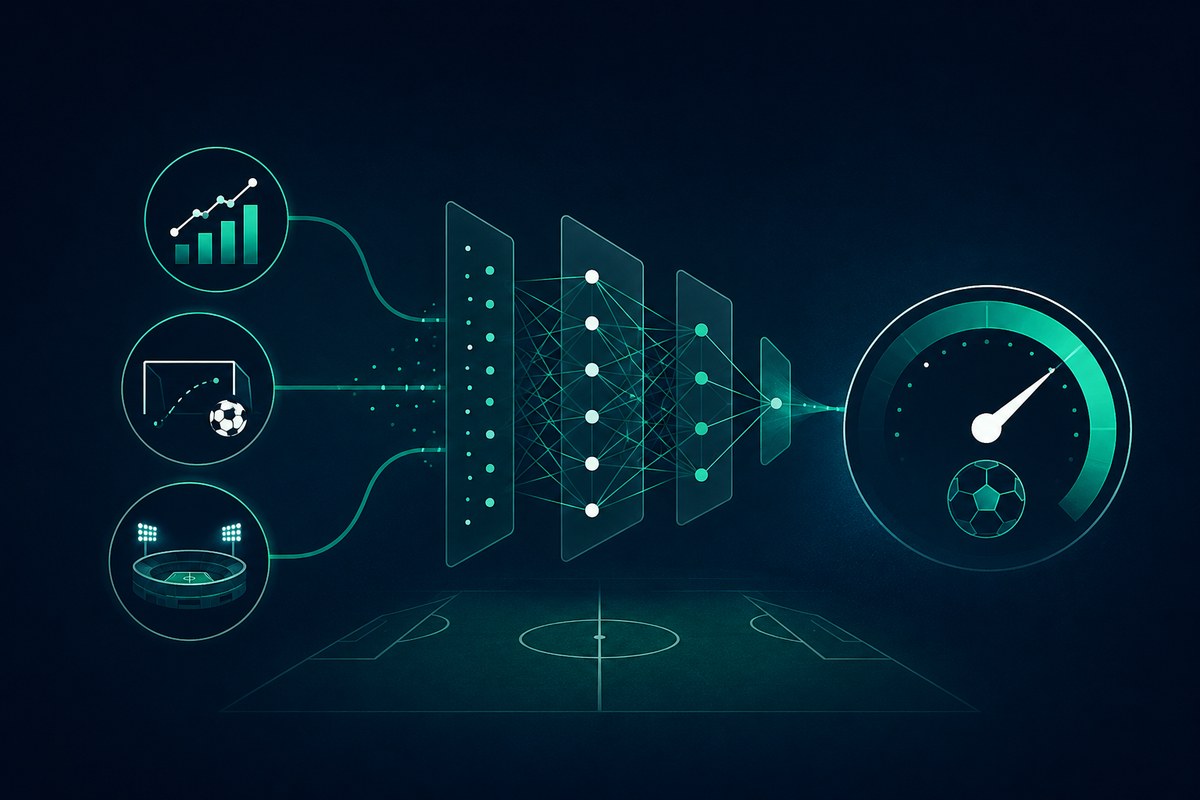 Schéma reliant les forces des équipes aux probabilités d'un match